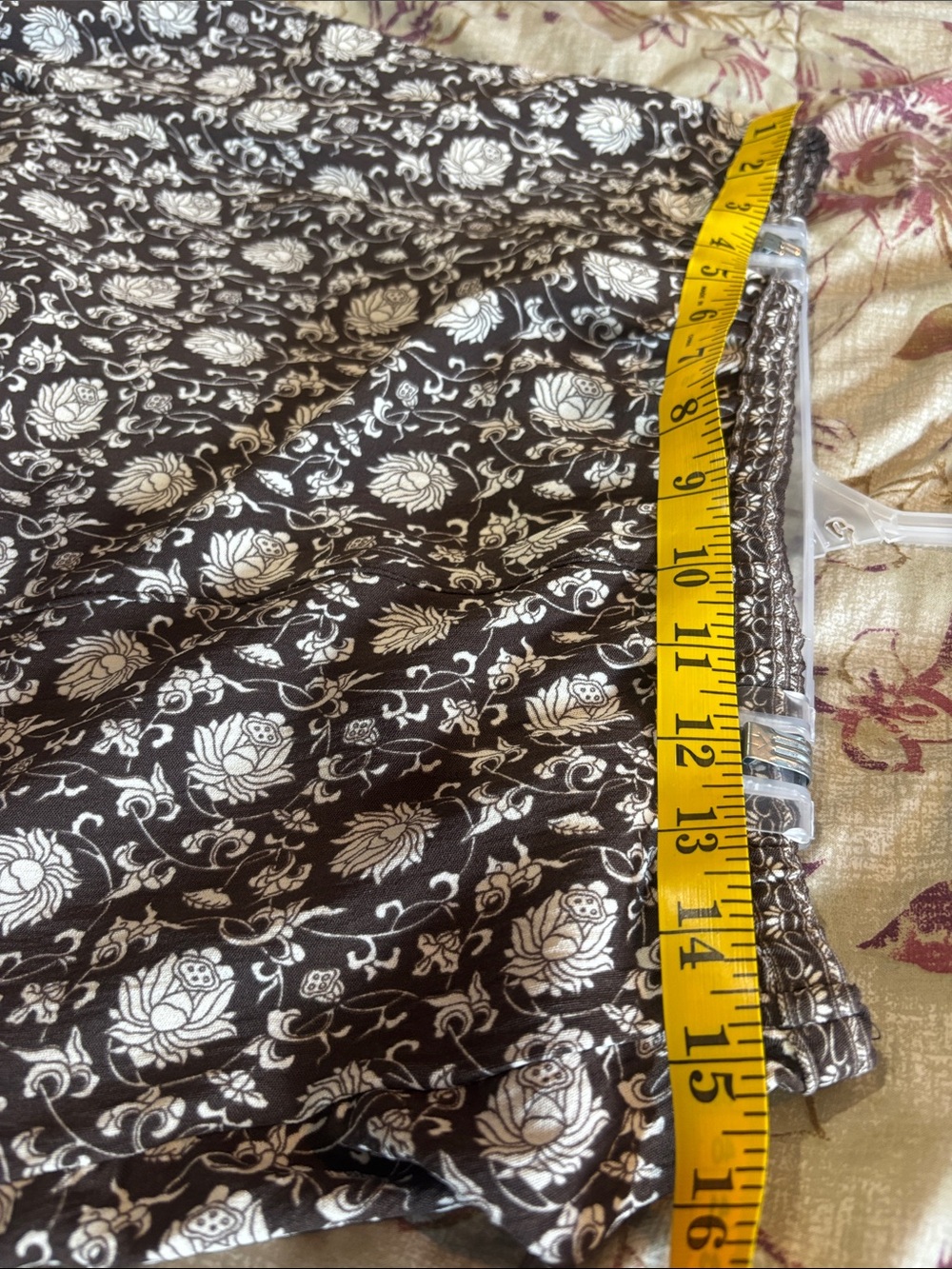 Max Studio Brown Maxi Skirt with Cream Floral Print - Picture 12 of 14